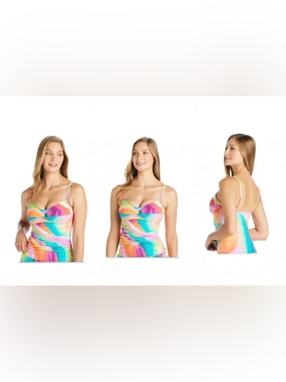 Bleu Rod Beattie Splash Out Underwire Tankini Top Size 4